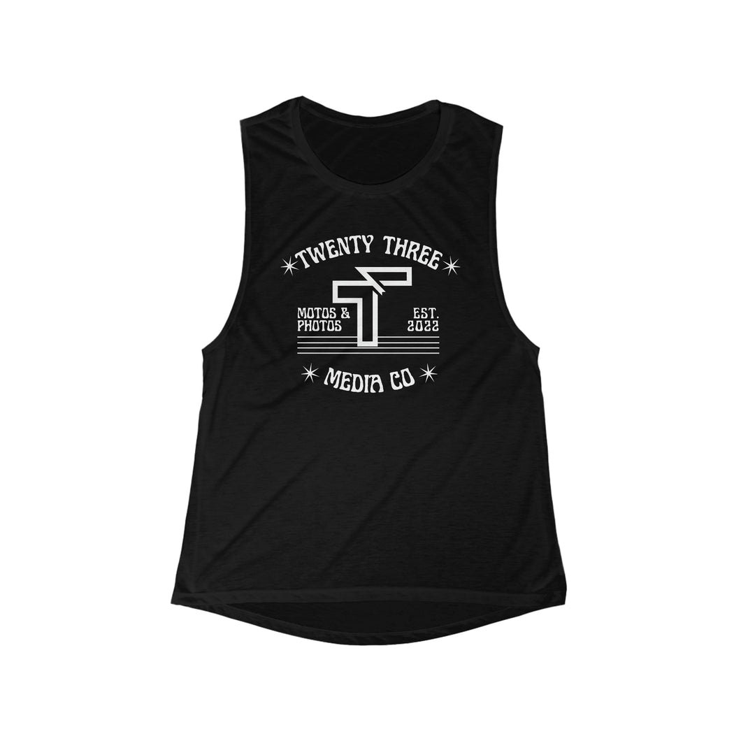 *5 Entries* Twenty Three Media Women's Flowy Scoop Muscle Tank