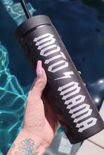 Load image into Gallery viewer, Matte Black Moto Mama Tumbler. 20 ounce
