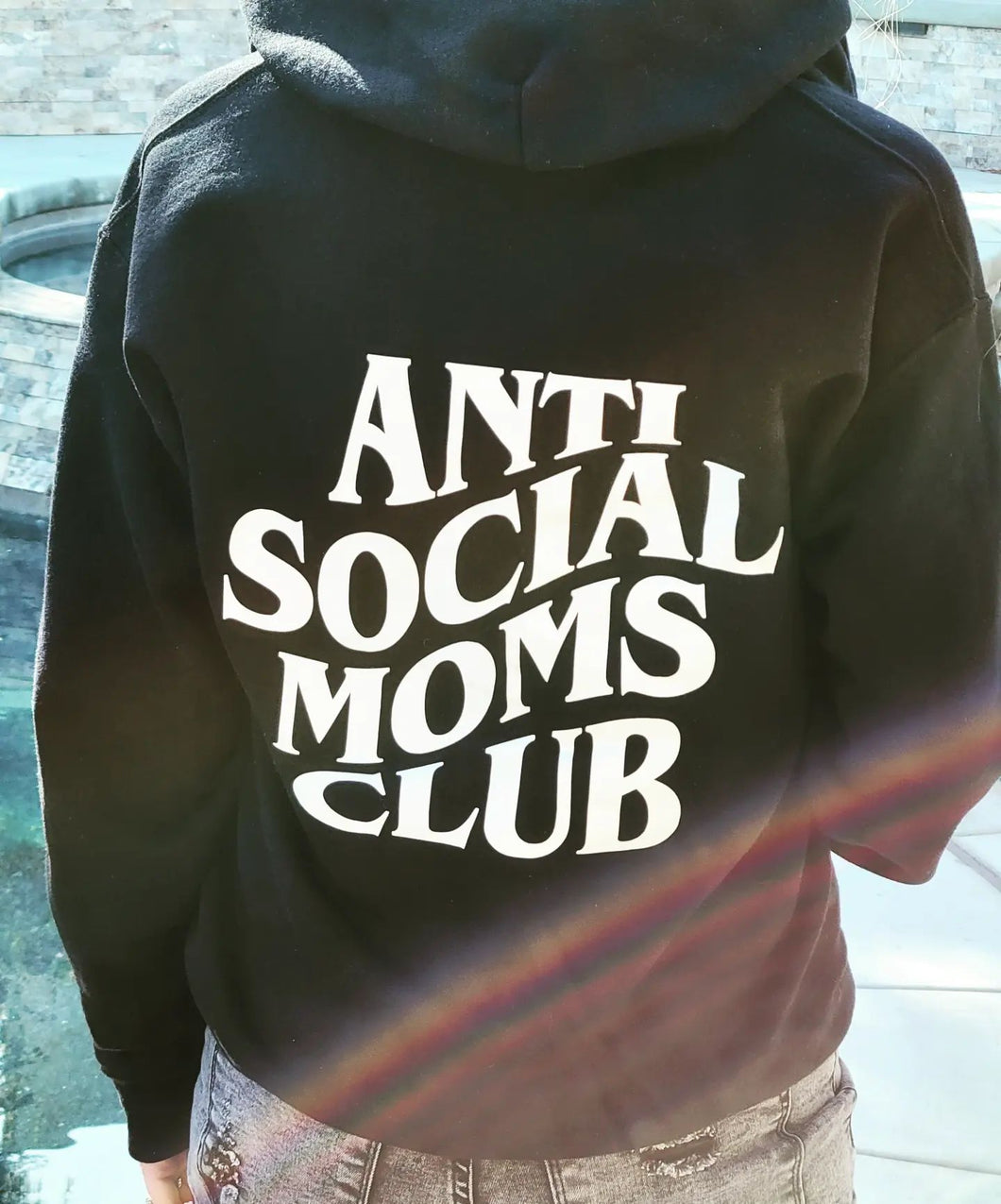 Anti Social Moms Club Hoodie - Black Zip Up Sweatshirt with Hood
