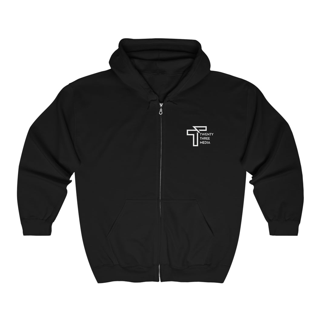 *5 Entries* Twenty Three Media Zip Unisex Heavy Blend™ Full Zip Hooded Sweatshirt