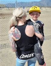 Load image into Gallery viewer, Race Wife/Faith Family Racing/ Moto Mama/ Busy Raising Racers Racerback Tank Top - Customizable
