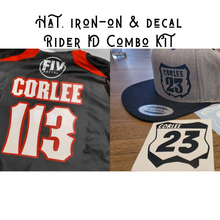 Load image into Gallery viewer, Combo Kit - Rider ID Hat &amp; Decal
