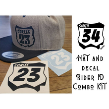 Load image into Gallery viewer, Combo Kit - Rider ID Hat &amp; Decal
