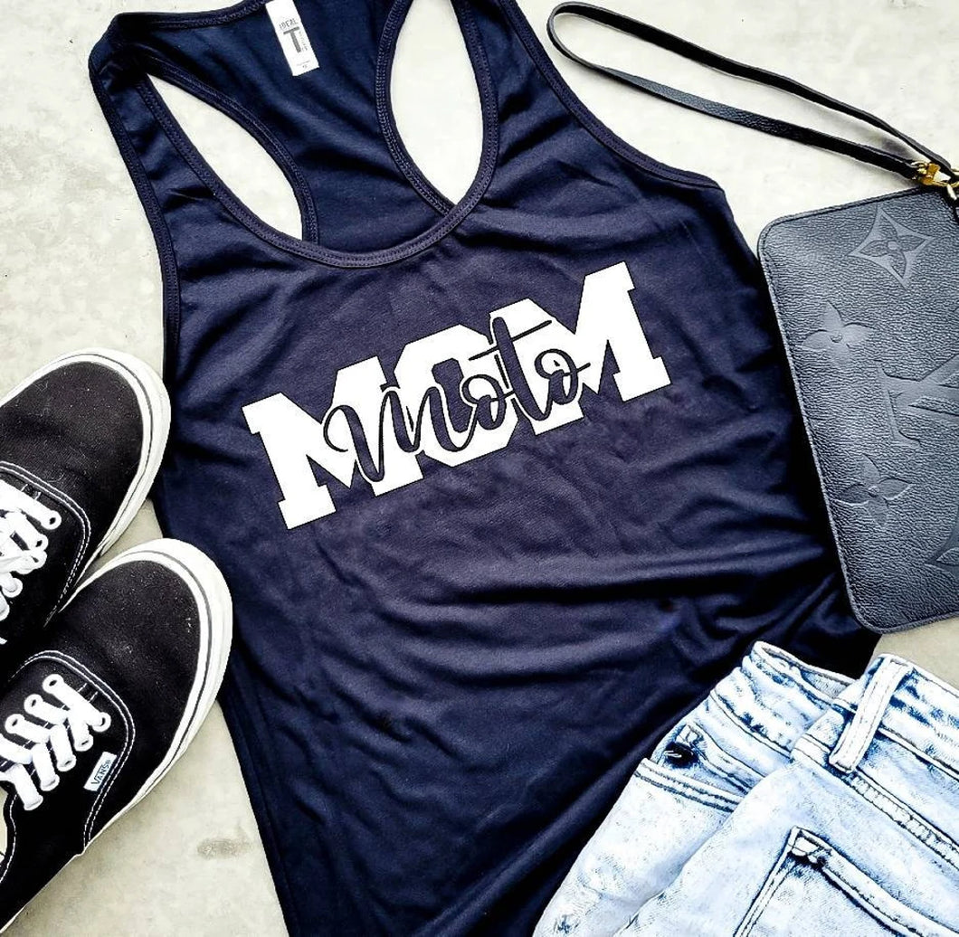 Moto Mom Racerback Tank Top - Customizable